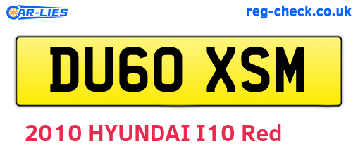 DU60XSM are the vehicle registration plates.
