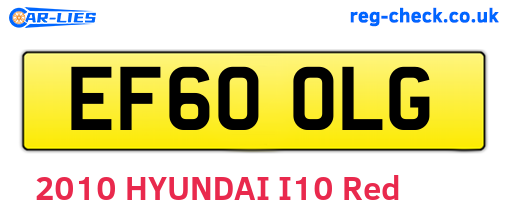 EF60OLG are the vehicle registration plates.
