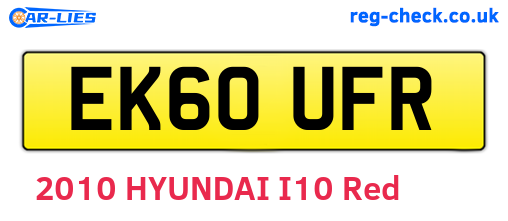 EK60UFR are the vehicle registration plates.