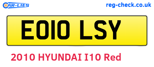 EO10LSY are the vehicle registration plates.