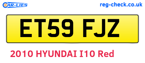 ET59FJZ are the vehicle registration plates.