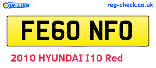 FE60NFO are the vehicle registration plates.
