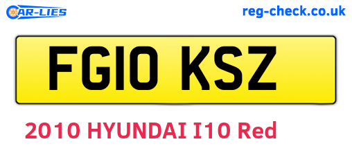 FG10KSZ are the vehicle registration plates.