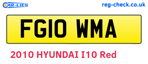 FG10WMA are the vehicle registration plates.