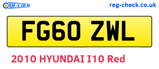 FG60ZWL are the vehicle registration plates.