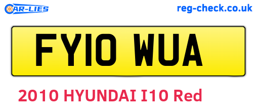 FY10WUA are the vehicle registration plates.