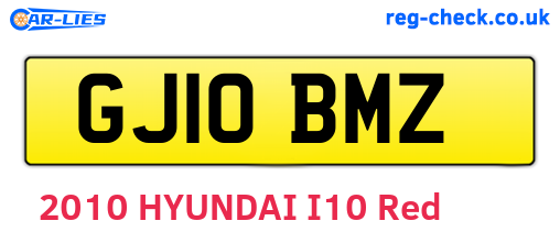 GJ10BMZ are the vehicle registration plates.