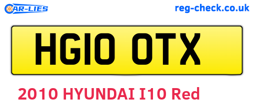 HG10OTX are the vehicle registration plates.