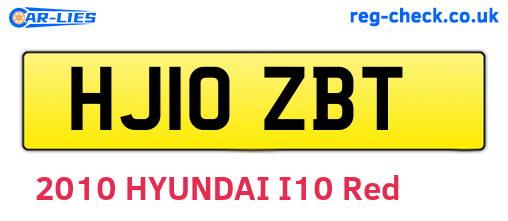 HJ10ZBT are the vehicle registration plates.
