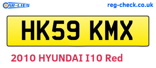 HK59KMX are the vehicle registration plates.