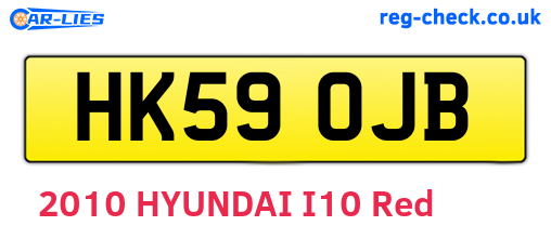 HK59OJB are the vehicle registration plates.