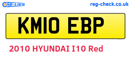 KM10EBP are the vehicle registration plates.
