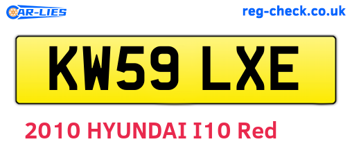 KW59LXE are the vehicle registration plates.