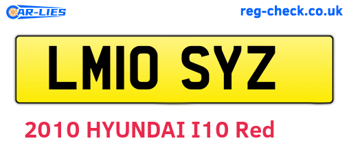 LM10SYZ are the vehicle registration plates.