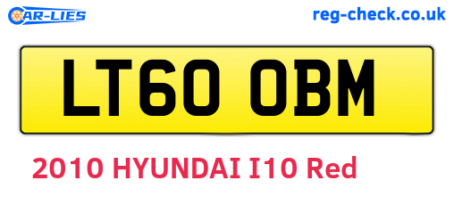 LT60OBM are the vehicle registration plates.