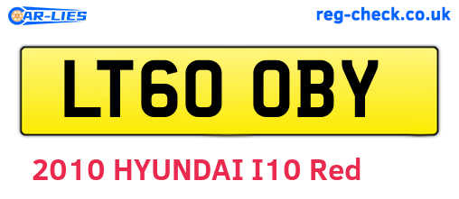 LT60OBY are the vehicle registration plates.