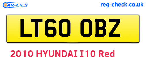 LT60OBZ are the vehicle registration plates.