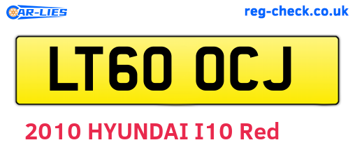 LT60OCJ are the vehicle registration plates.