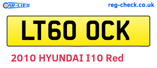 LT60OCK are the vehicle registration plates.