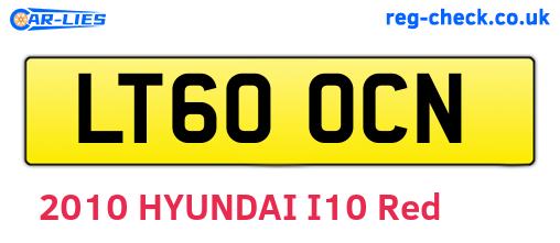 LT60OCN are the vehicle registration plates.