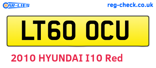 LT60OCU are the vehicle registration plates.