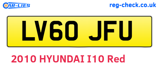 LV60JFU are the vehicle registration plates.