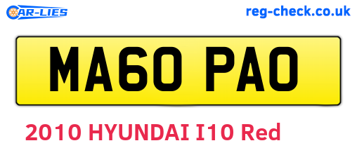 MA60PAO are the vehicle registration plates.