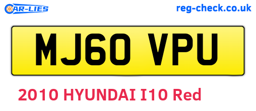 MJ60VPU are the vehicle registration plates.