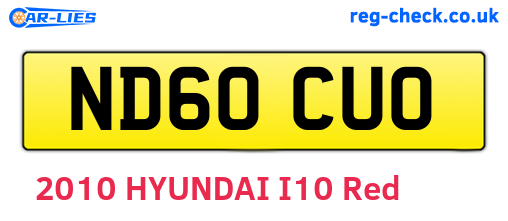 ND60CUO are the vehicle registration plates.