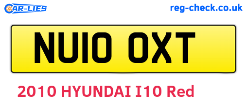 NU10OXT are the vehicle registration plates.