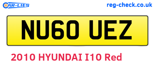 NU60UEZ are the vehicle registration plates.