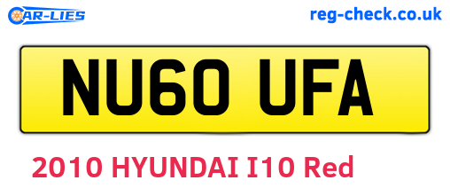 NU60UFA are the vehicle registration plates.