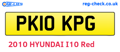 PK10KPG are the vehicle registration plates.
