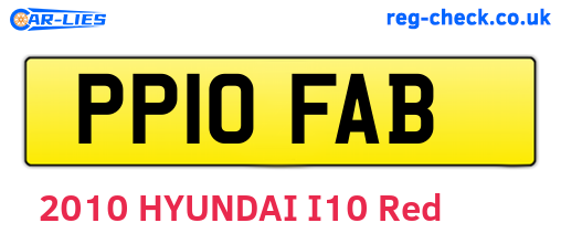 PP10FAB are the vehicle registration plates.