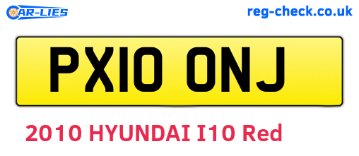PX10ONJ are the vehicle registration plates.