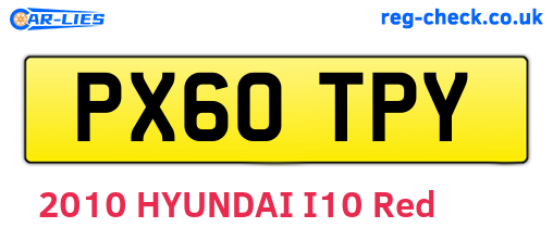 PX60TPY are the vehicle registration plates.
