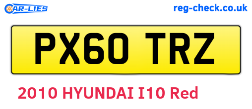 PX60TRZ are the vehicle registration plates.