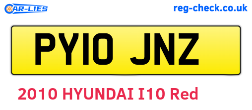 PY10JNZ are the vehicle registration plates.