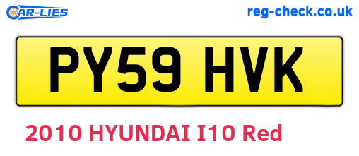 PY59HVK are the vehicle registration plates.