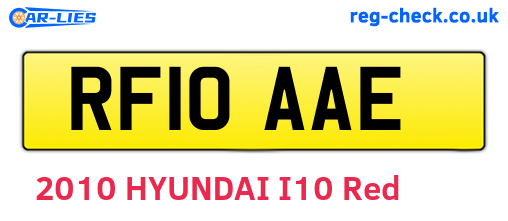RF10AAE are the vehicle registration plates.