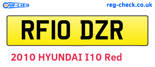 RF10DZR are the vehicle registration plates.