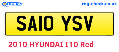 SA10YSV are the vehicle registration plates.