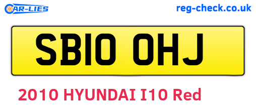 SB10OHJ are the vehicle registration plates.