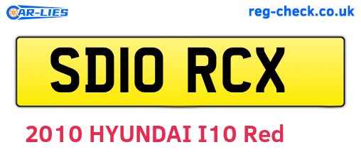 SD10RCX are the vehicle registration plates.
