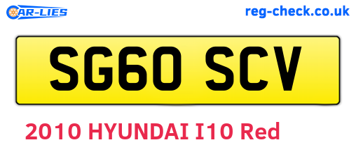 SG60SCV are the vehicle registration plates.