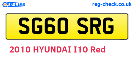 SG60SRG are the vehicle registration plates.
