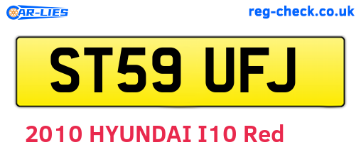 ST59UFJ are the vehicle registration plates.