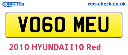 VO60MEU are the vehicle registration plates.