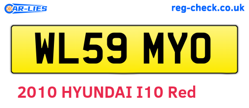 WL59MYO are the vehicle registration plates.