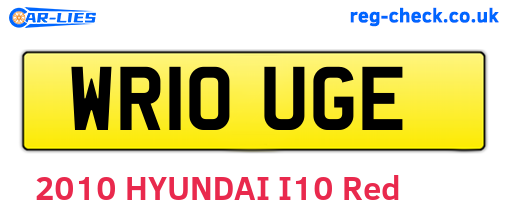 WR10UGE are the vehicle registration plates.